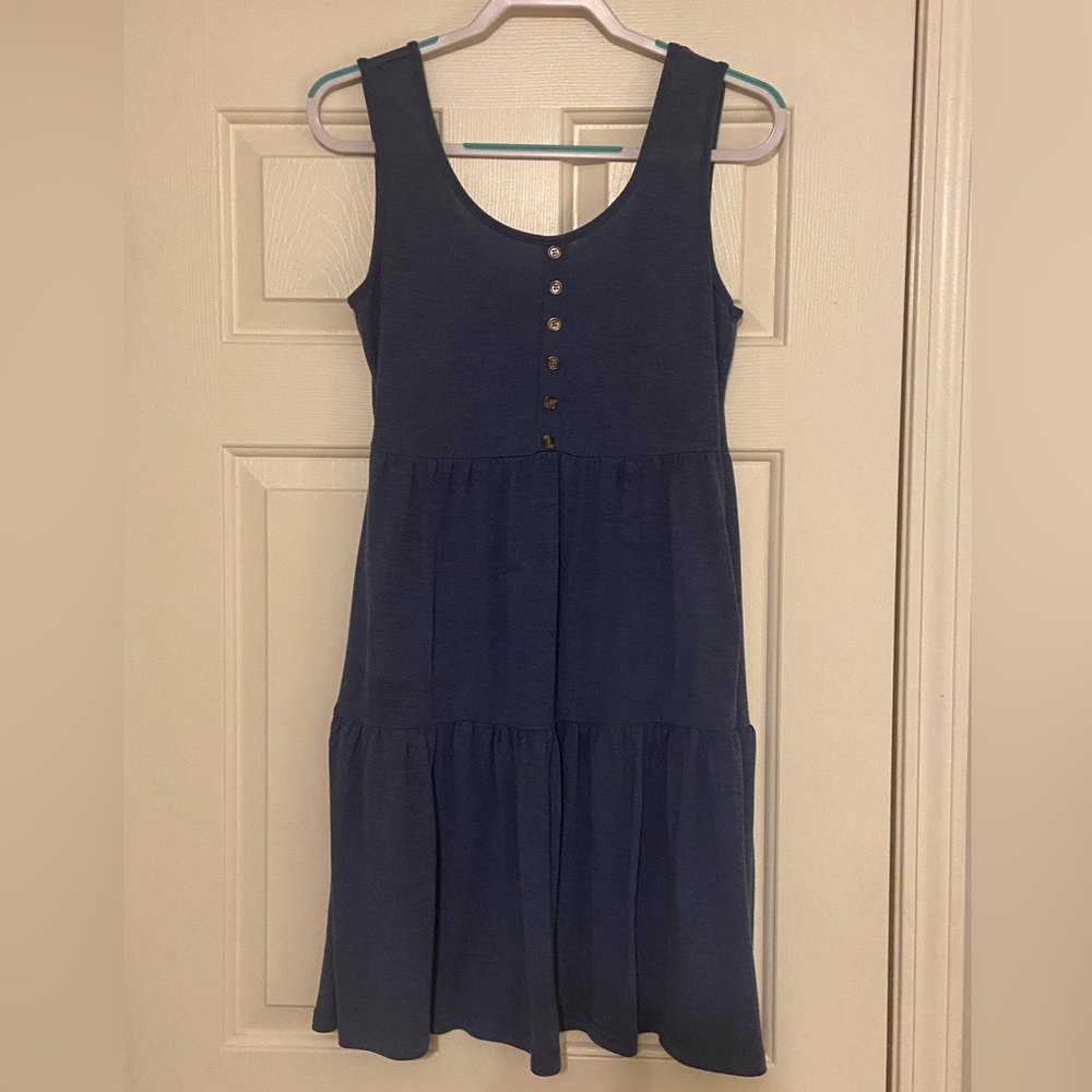 SHEIN Blue Ruffle Hem Dress